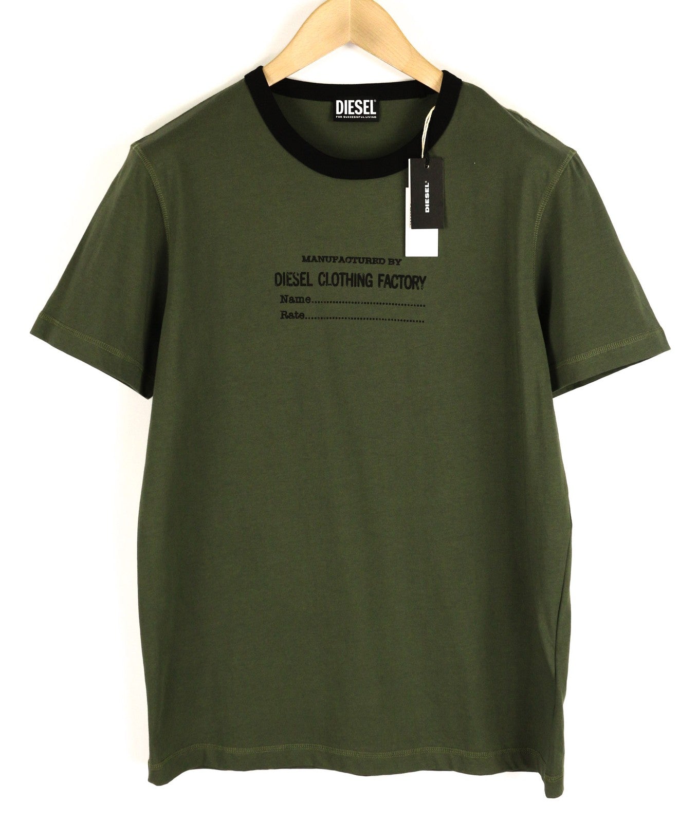 DIESEL T-Diegor-C3 Men T-Shirt L Short Sleeve Crew Neck Tricot Logo Dark Casual