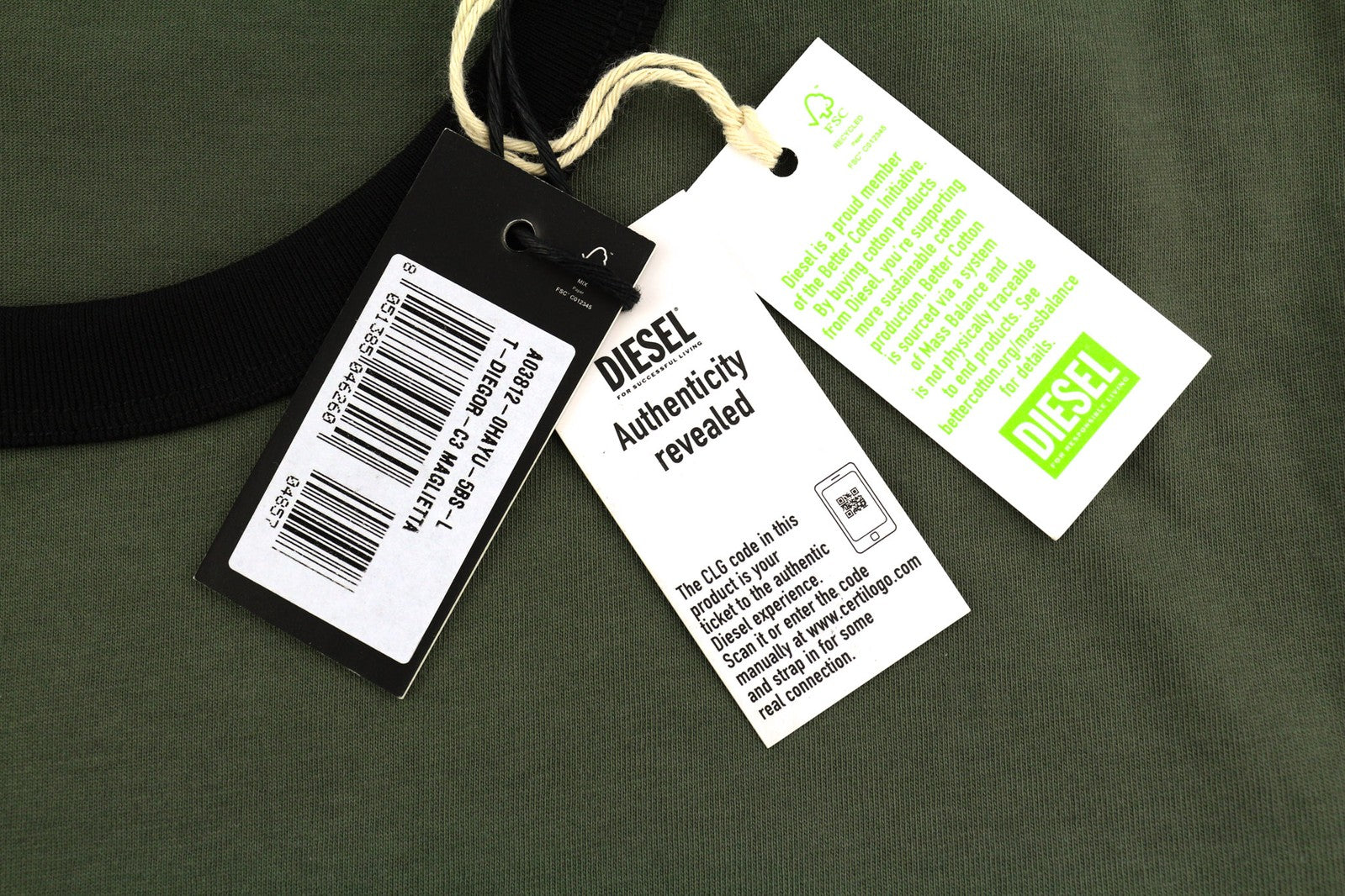 DIESEL T-Diegor-C3 Men T-Shirt L Short Sleeve Crew Neck Tricot Logo Dark Casual