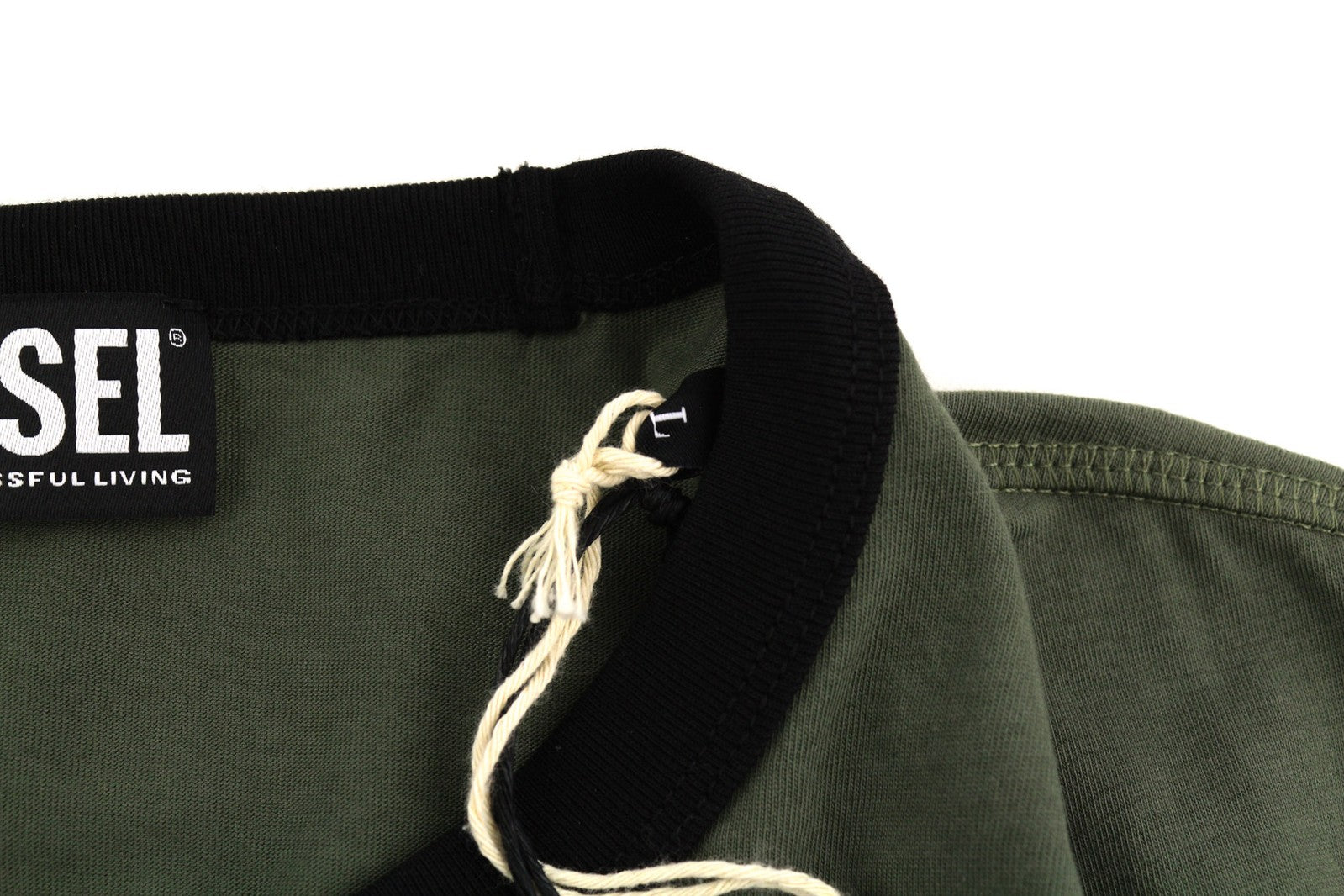 DIESEL T-Diegor-C3 Men T-Shirt L Short Sleeve Crew Neck Tricot Logo Dark Casual