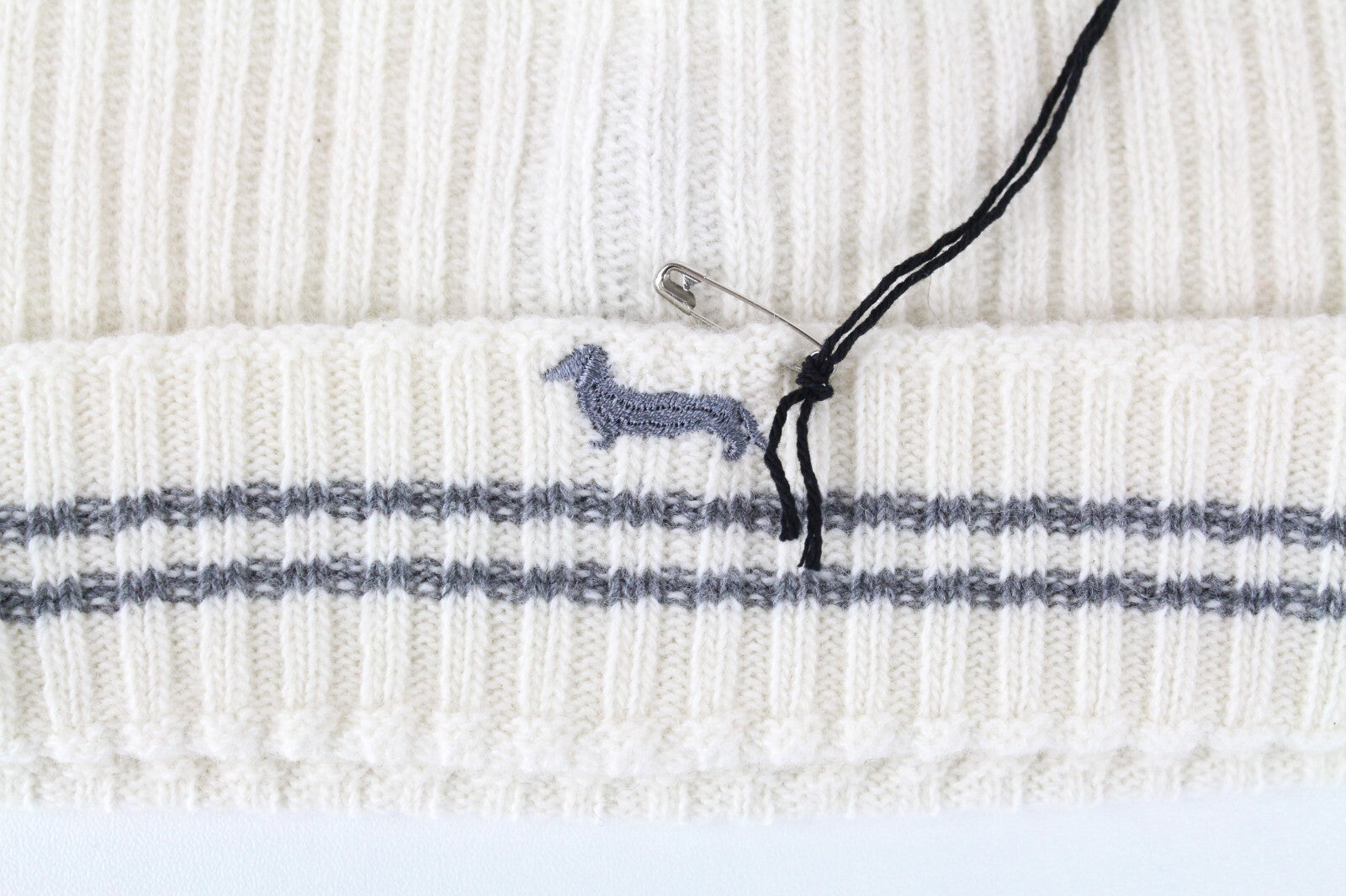 HARMONT & BLAINE Unisex Beanie OS Beige Wool Casual Logo Knit Hat