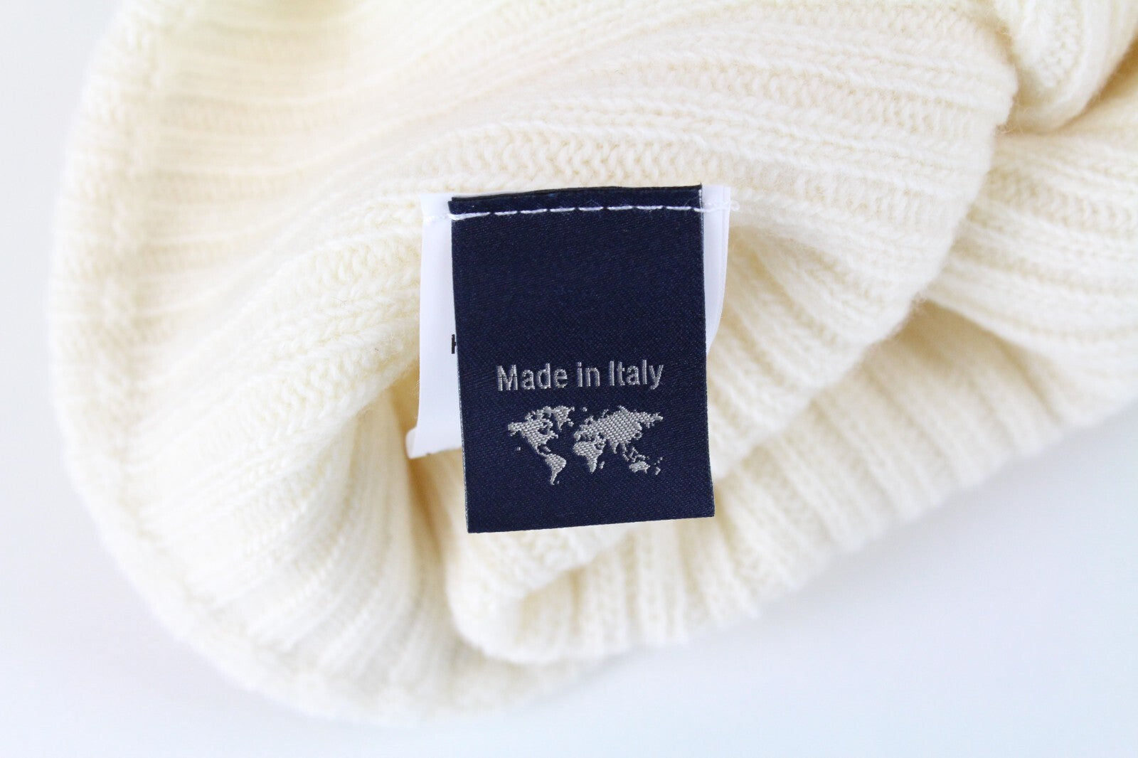 HARMONT & BLAINE Unisex Beanie OS Beige Wool Casual Logo Knit Hat