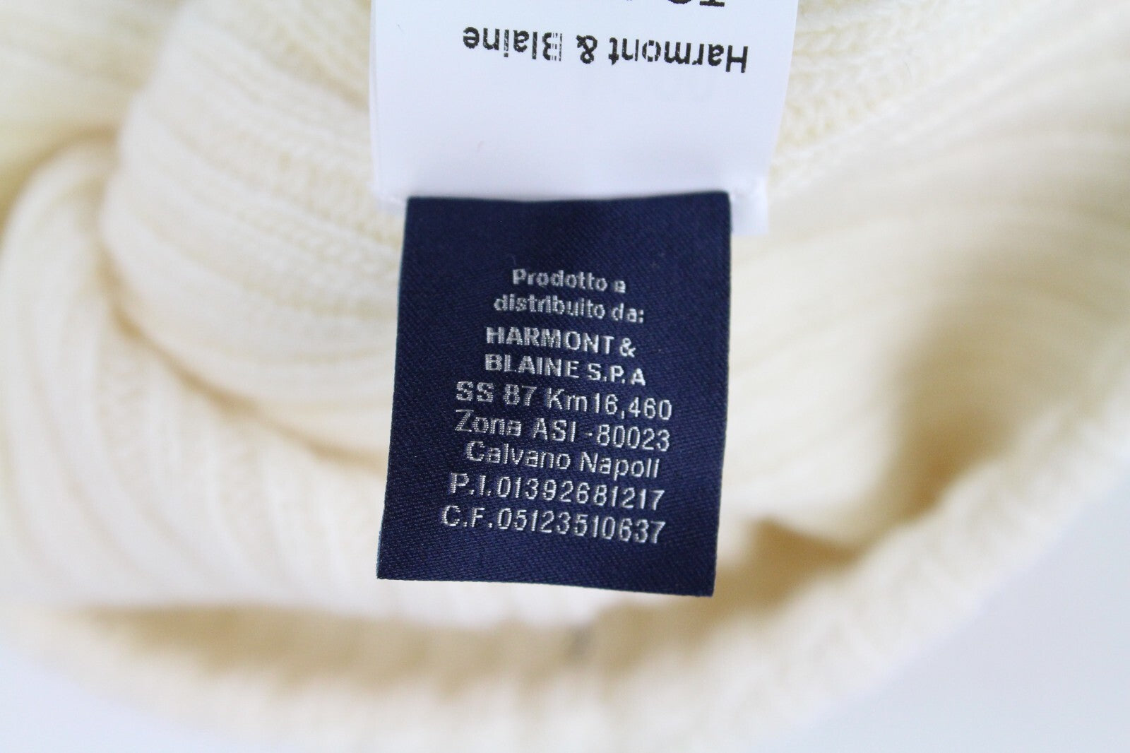 HARMONT & BLAINE Unisex Beanie OS Beige Wool Casual Logo Knit Hat