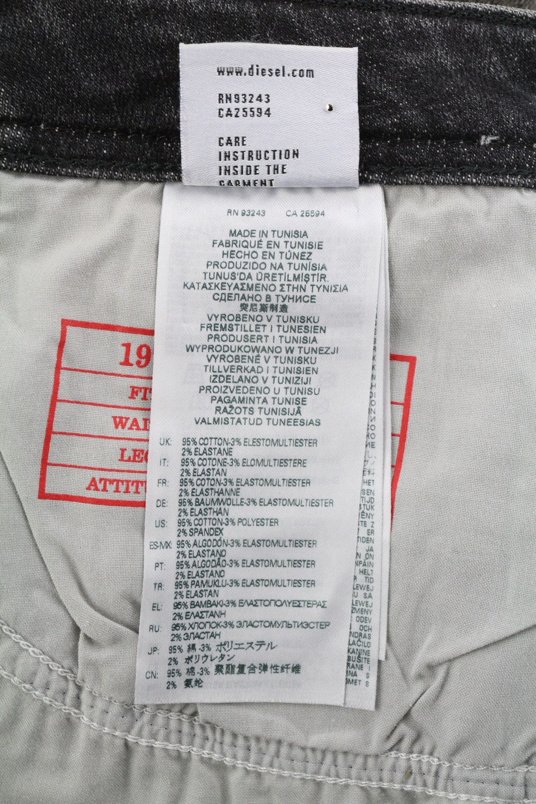 DIESEL Sleenker 09D88 Mens Jeans W33/L32 Low Waist Skinny  Washed Dark RRP€225