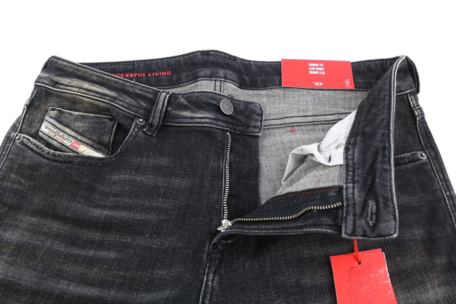 DIESEL Sleenker 09D88 Mens Jeans W33/L32 Low Waist Skinny  Washed Dark RRP€225