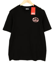 DIESEL T-Just-K2 Men T-Shirt L Short Sleeve Crew Neck Tricot Logo Black Casual