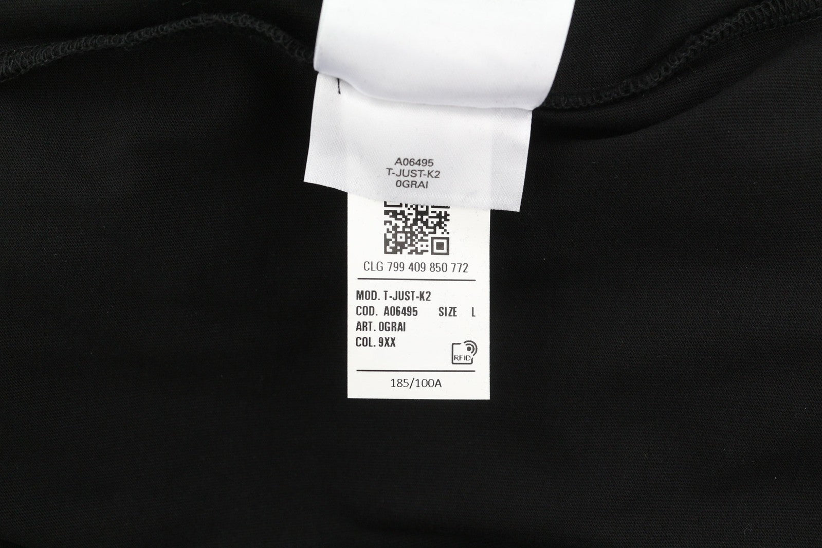 DIESEL T-Just-K2 Men T-Shirt L Short Sleeve Crew Neck Tricot Logo Black Casual