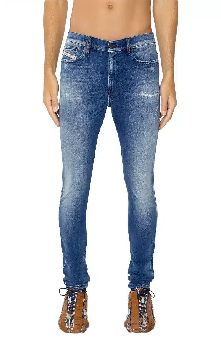 DIESEL D-Istort-X 09E61 Mens Jeans W32/L32 Mid Waist Skinny Distress Washed