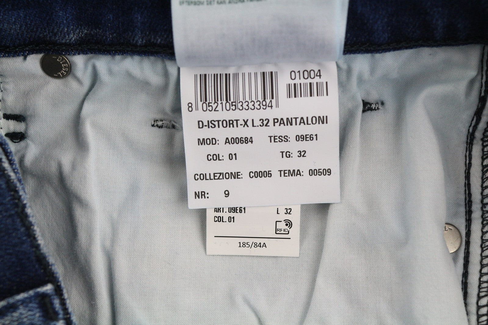 DIESEL D-Istort-X 09E61 Mens Jeans W32/L32 Mid Waist Skinny Distress Washed