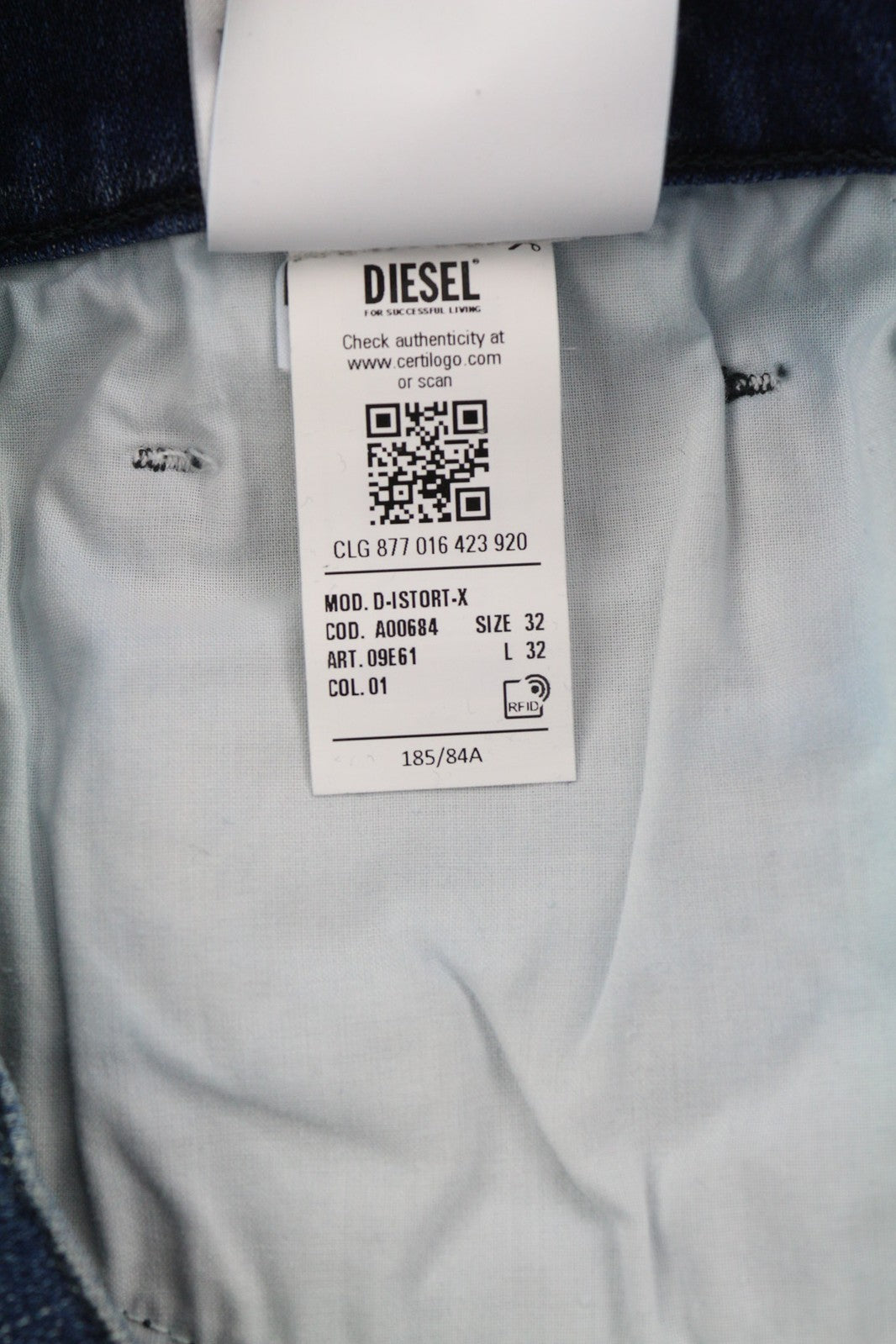 DIESEL D-Istort-X 09E61 Mens Jeans W32/L32 Mid Waist Skinny Distress Washed