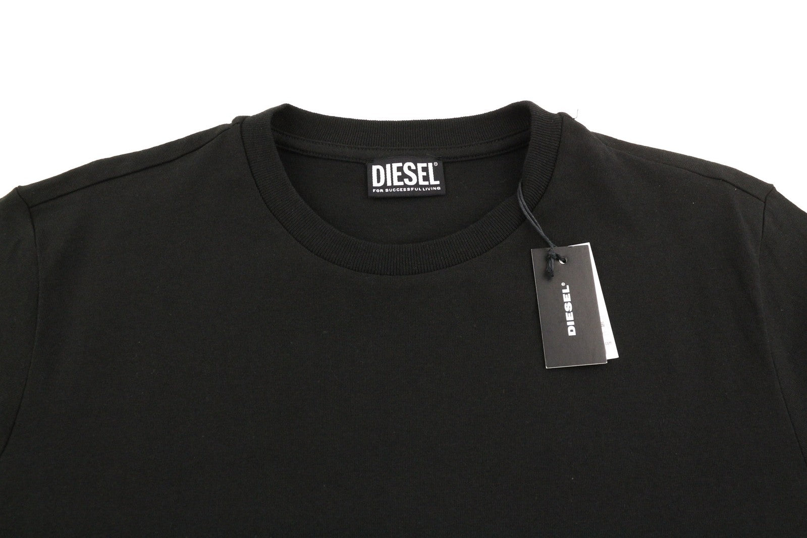 DIESEL T-Just-B67 Men T-Shirt M Short Sleeve Crew Neck Tricot Logo Black Casual
