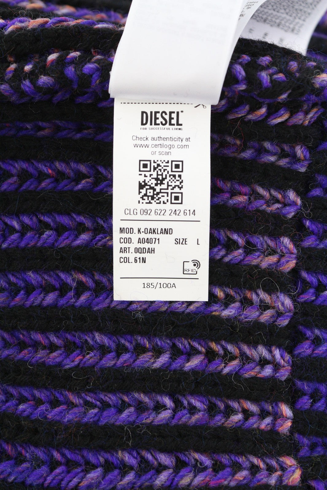 DIESEL K-Oakland Mens Jumper L Pullover Wool Blend Knitted Crew Neck RRP€225