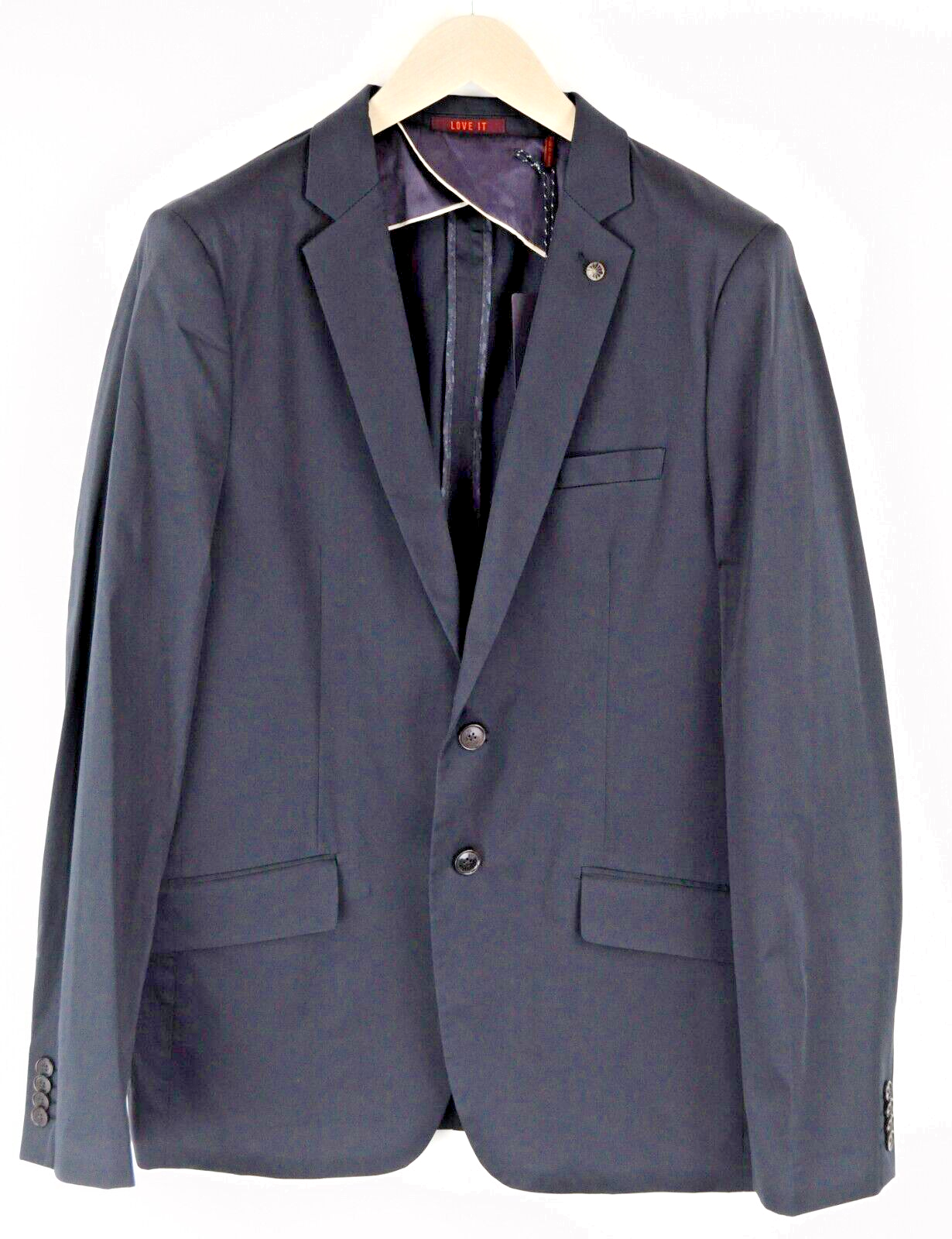 SCOTCH & SODA Men Blazer XL Navy Cotton Classic Single-Breasted Jacket