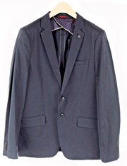 SCOTCH & SODA Men Blazer XL Navy Cotton Classic Single-Breasted Jacket