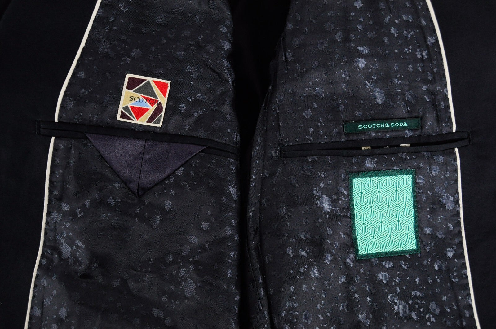 SCOTCH & SODA Men Blazer XL Navy Cotton Classic Single-Breasted Jacket