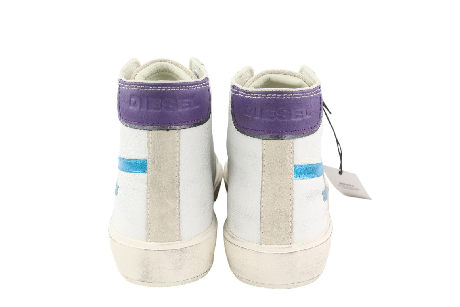 DIESEL S-Mydori ML W Women Sneakers EU38 White Leather Mid Top Laced RRP€220