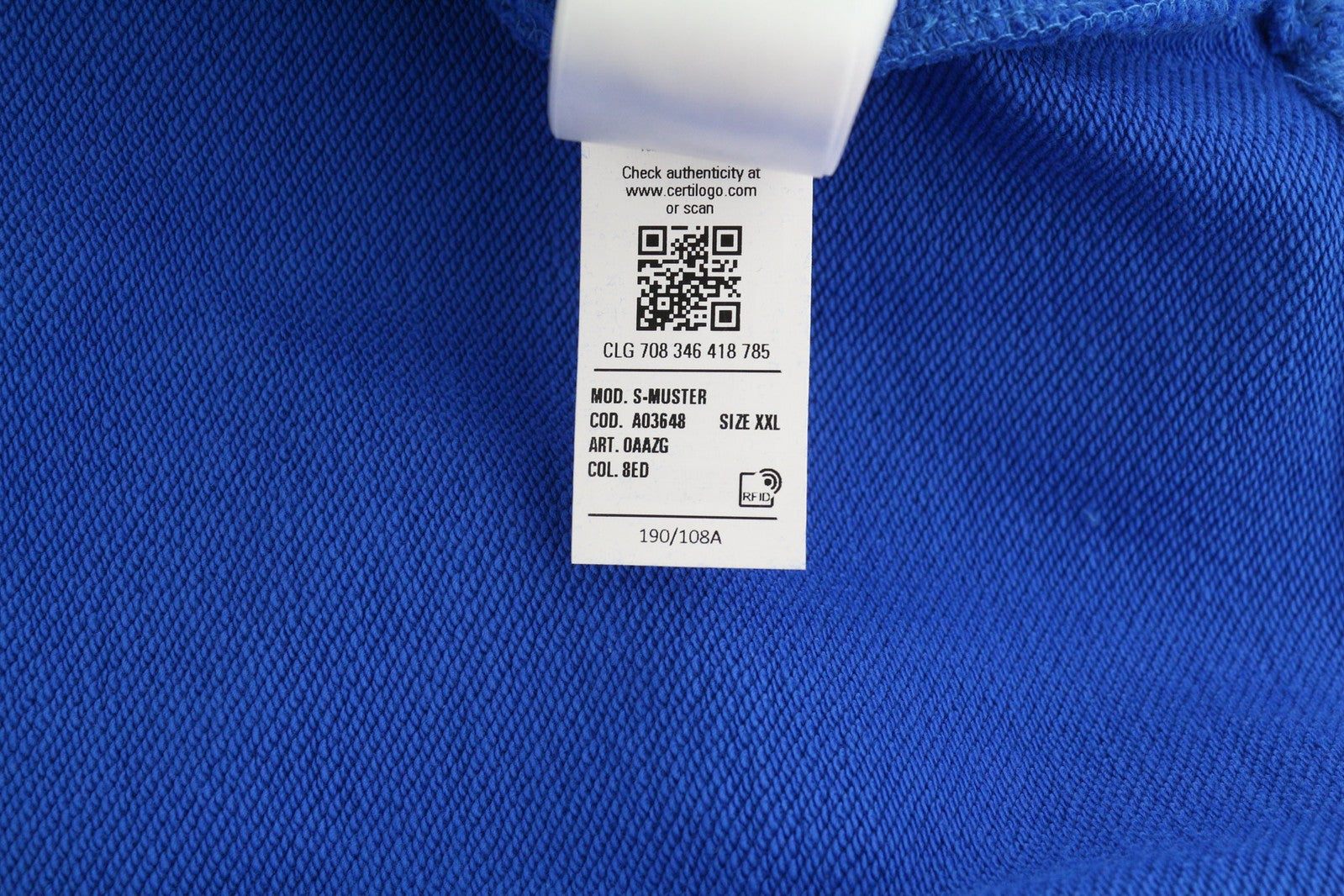 DIESEL S-Muster Mens Hoodie 2XL Blue Oversized Pullover Hooded Pocket RRP€150