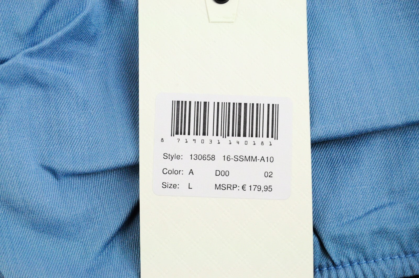 SCOTCH & SODA Reversible Jacket L Blue Cotton Linen Pattern Zip Men's Coat