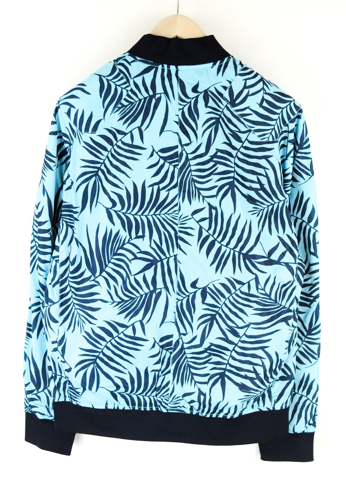 SCOTCH & SODA Reversible Jacket L Blue Cotton Linen Pattern Zip Men's Coat