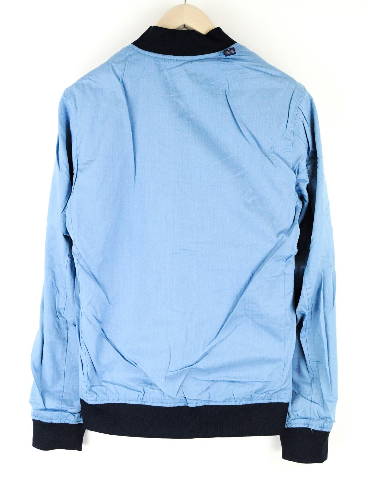 SCOTCH & SODA Reversible Jacket L Blue Cotton Linen Pattern Zip Men's Coat