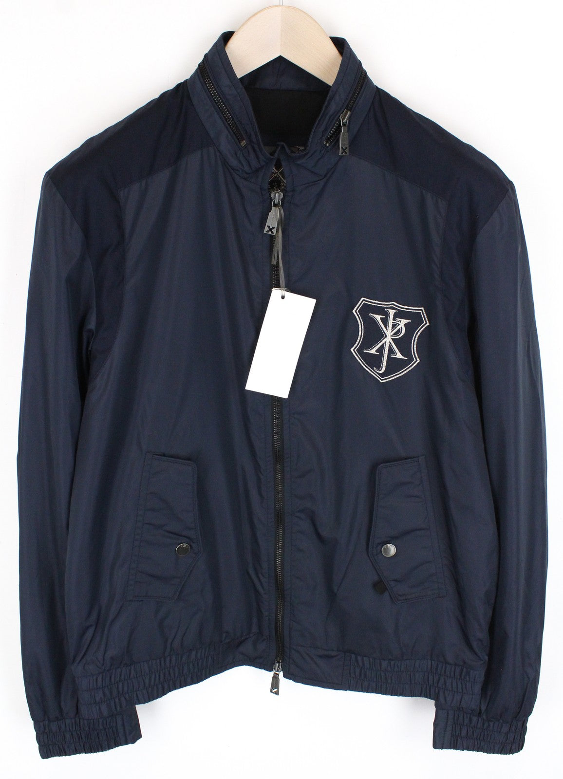 RICHMOND Men's Jacket 48 Navy Lightweight Long Sleeved Logo Zipped Casual