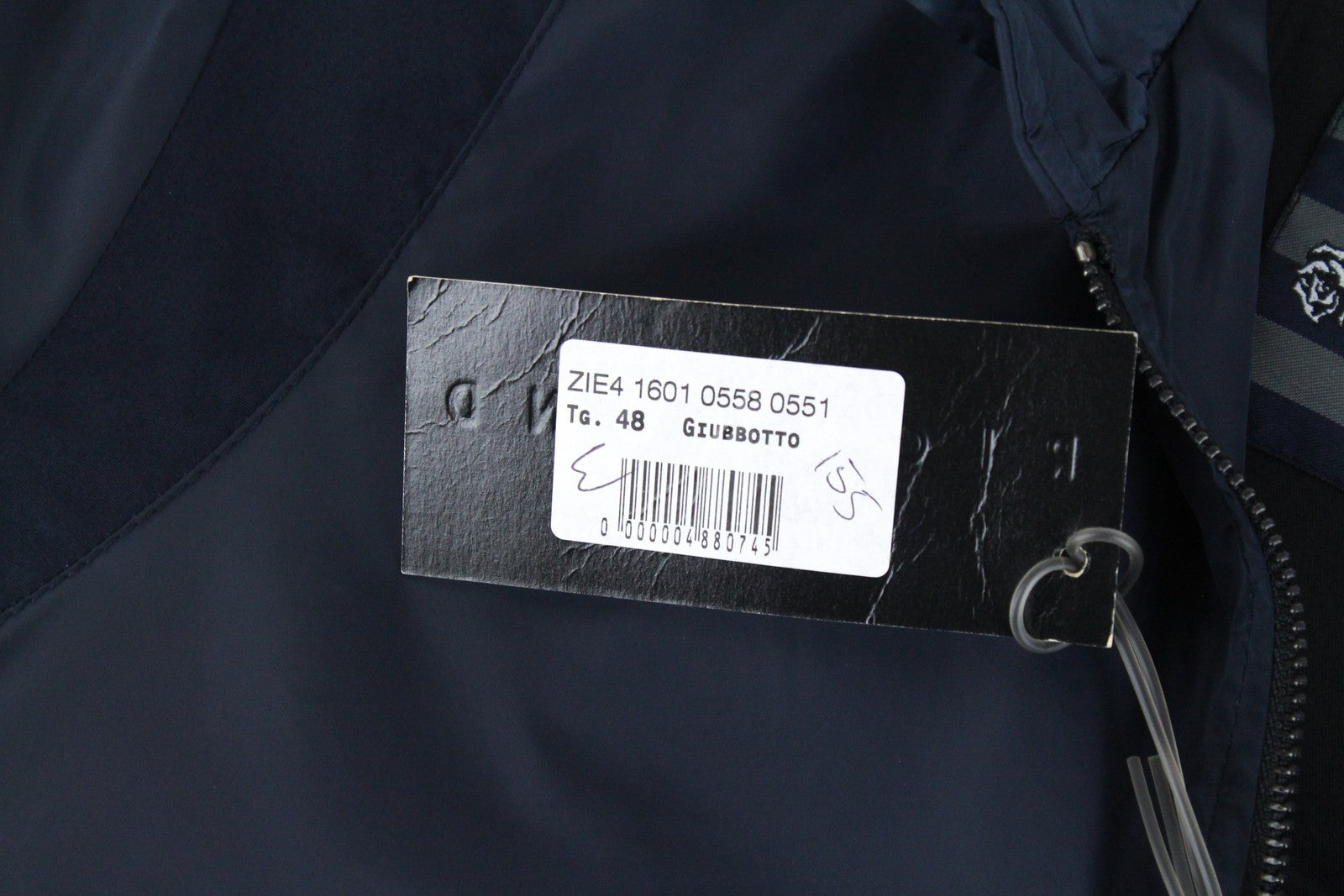 RICHMOND Men's Jacket 48 Navy Lightweight Long Sleeved Logo Zipped Casual