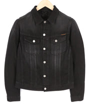 NUDIE JEANS Billy Men Jacket S Dark Shist Denim Buttons Spread Logo Pockets