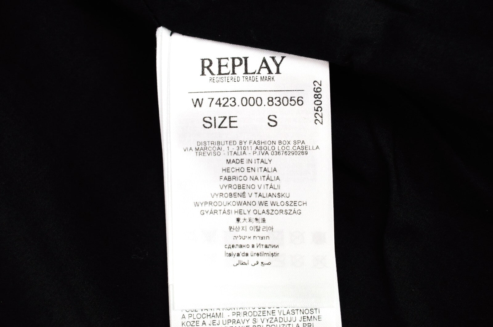 REPLAY Women Leather Jacket S Black Zipped Genuine Lambskin Long Sleeve