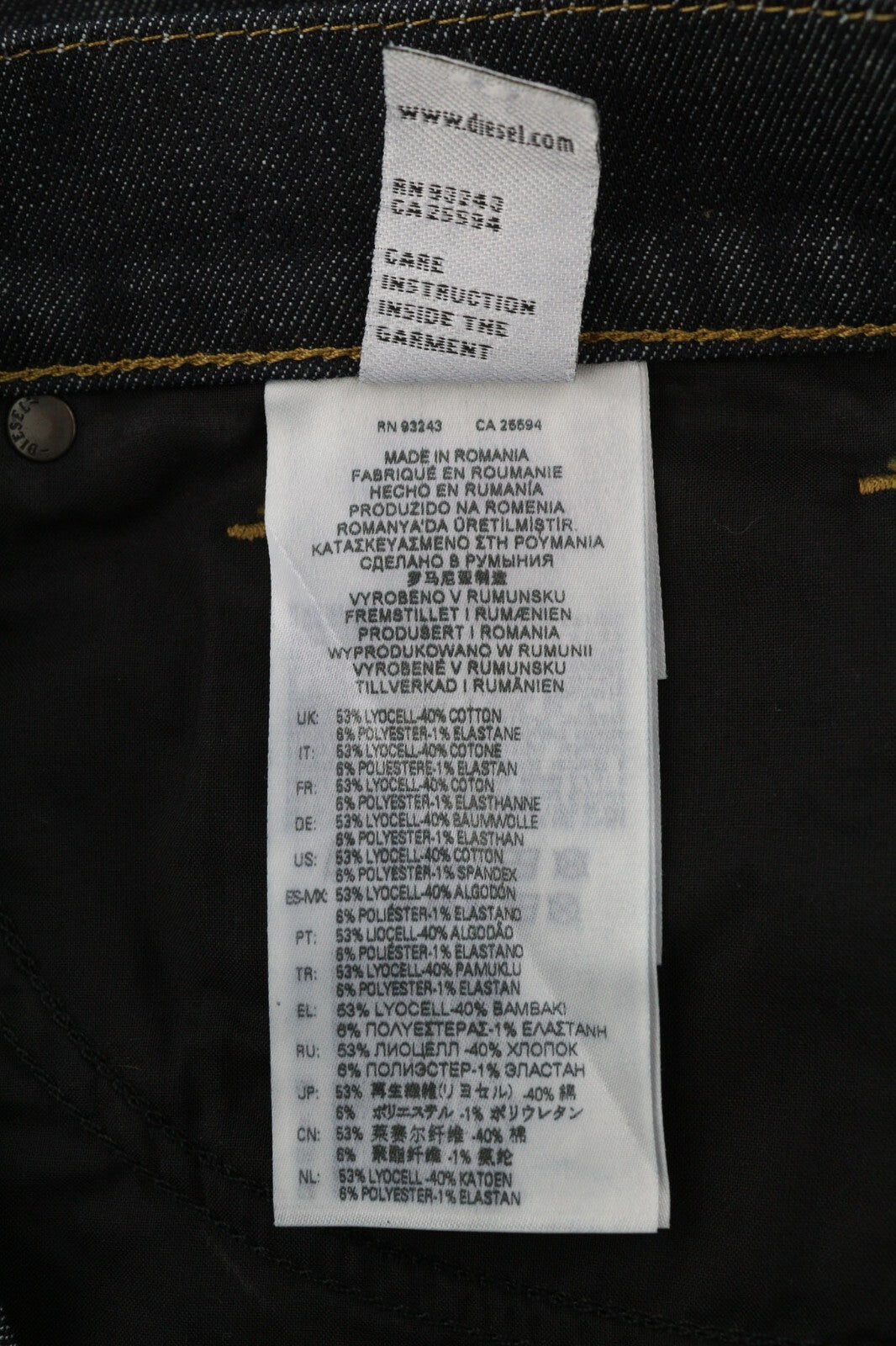 DIESEL D-Fining 009HF Men Jeans W30/L30 Tapered Fit Stretch Button Fly Dark