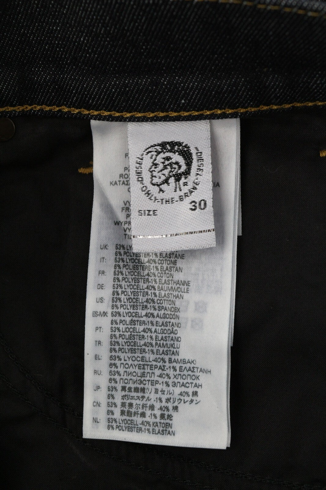 DIESEL D-Fining 009HF Men Jeans W30/L30 Tapered Fit Stretch Button Fly Dark