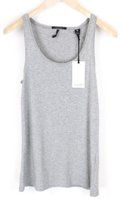 MAISON SCOTCH Women Tank Top M Grey Sleeveless Round Neck Pure Cotton