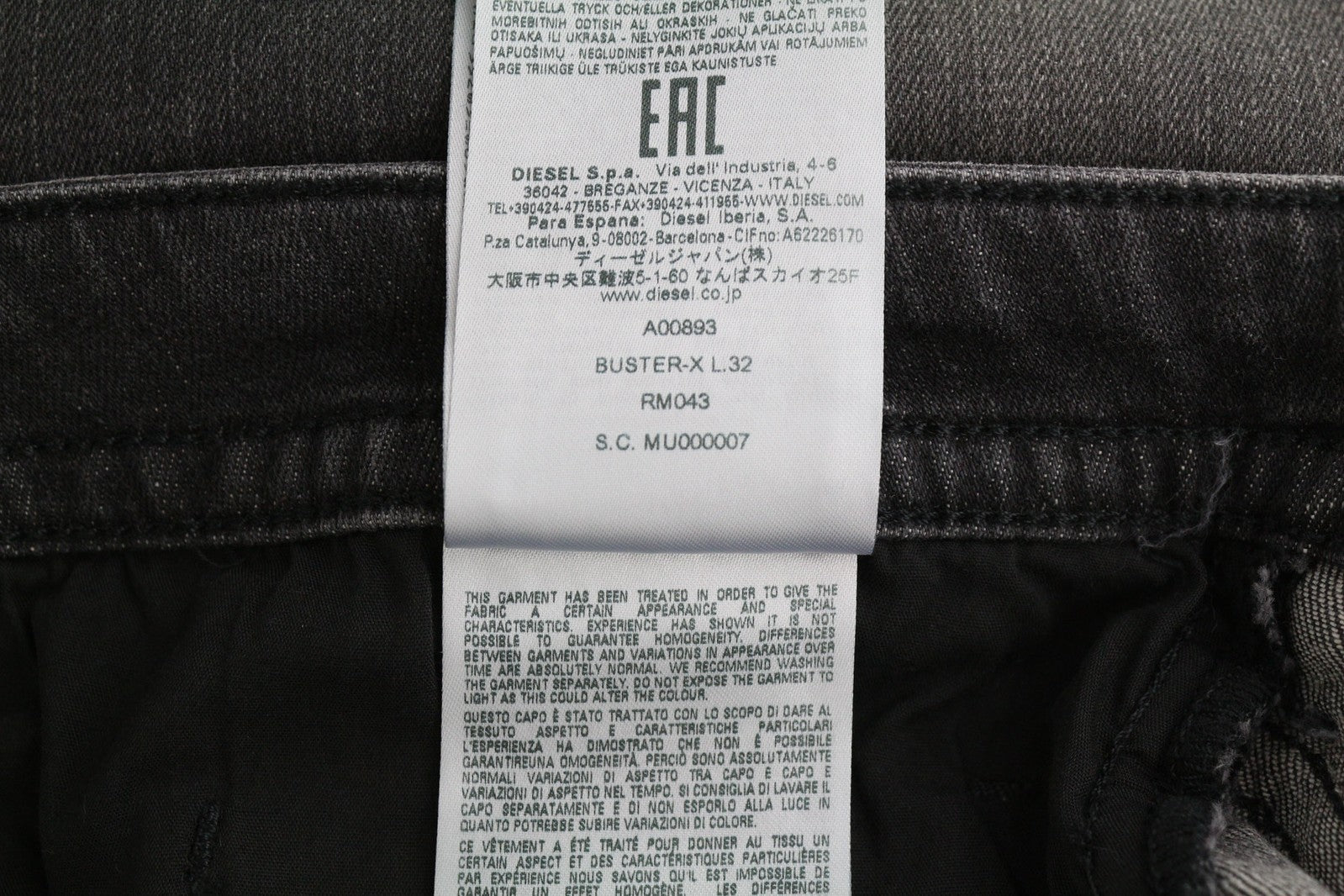 DIESEL Buster RM043 Mens Jeans W36/L32 Tapered Stretchy Button Fly Washed