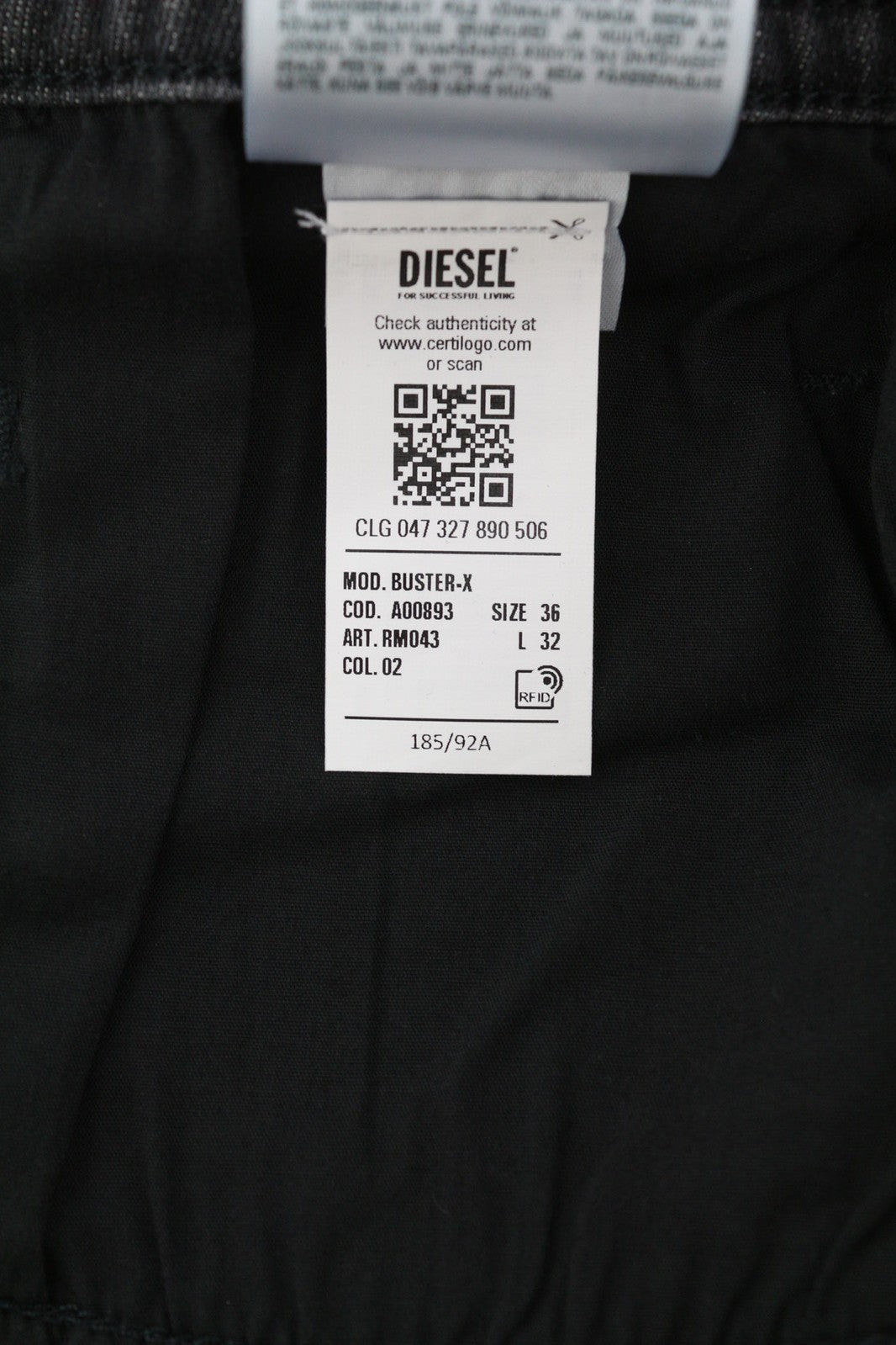 DIESEL Buster RM043 Mens Jeans W36/L32 Tapered Stretchy Button Fly Washed