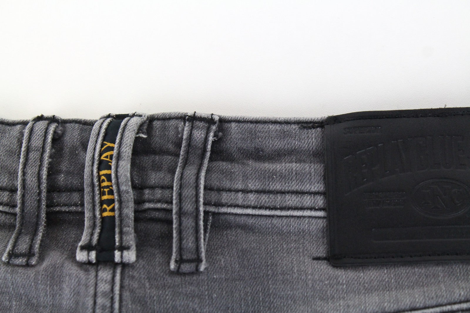 REPLAY Grover Men's Jeans W29/L32 Straight Fit Cotton Stretch Grey Selvedge