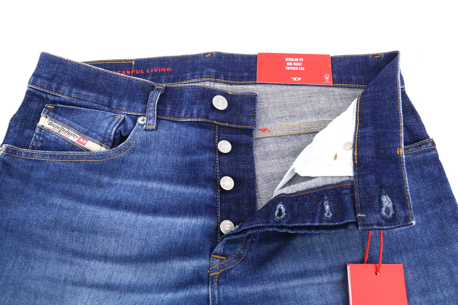 DIESEL 2005 D-Fining 09C72 Mens Jeans W30/L32 Mid Waist Tapered Blue RRP€225