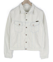 NUDIE JEANS Terry Men Jacket XL Extreme Bleach Pockets Buttons Spread Denim