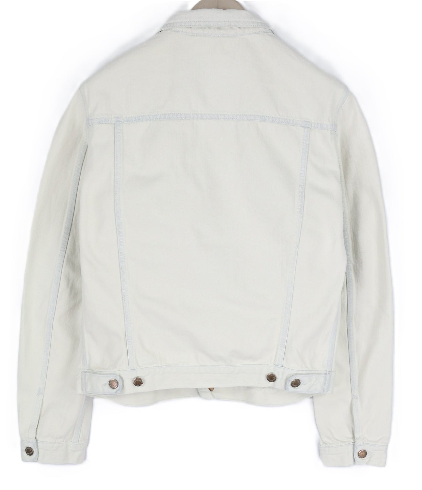 NUDIE JEANS Terry Men Jacket XL Extreme Bleach Pockets Buttons Spread Denim