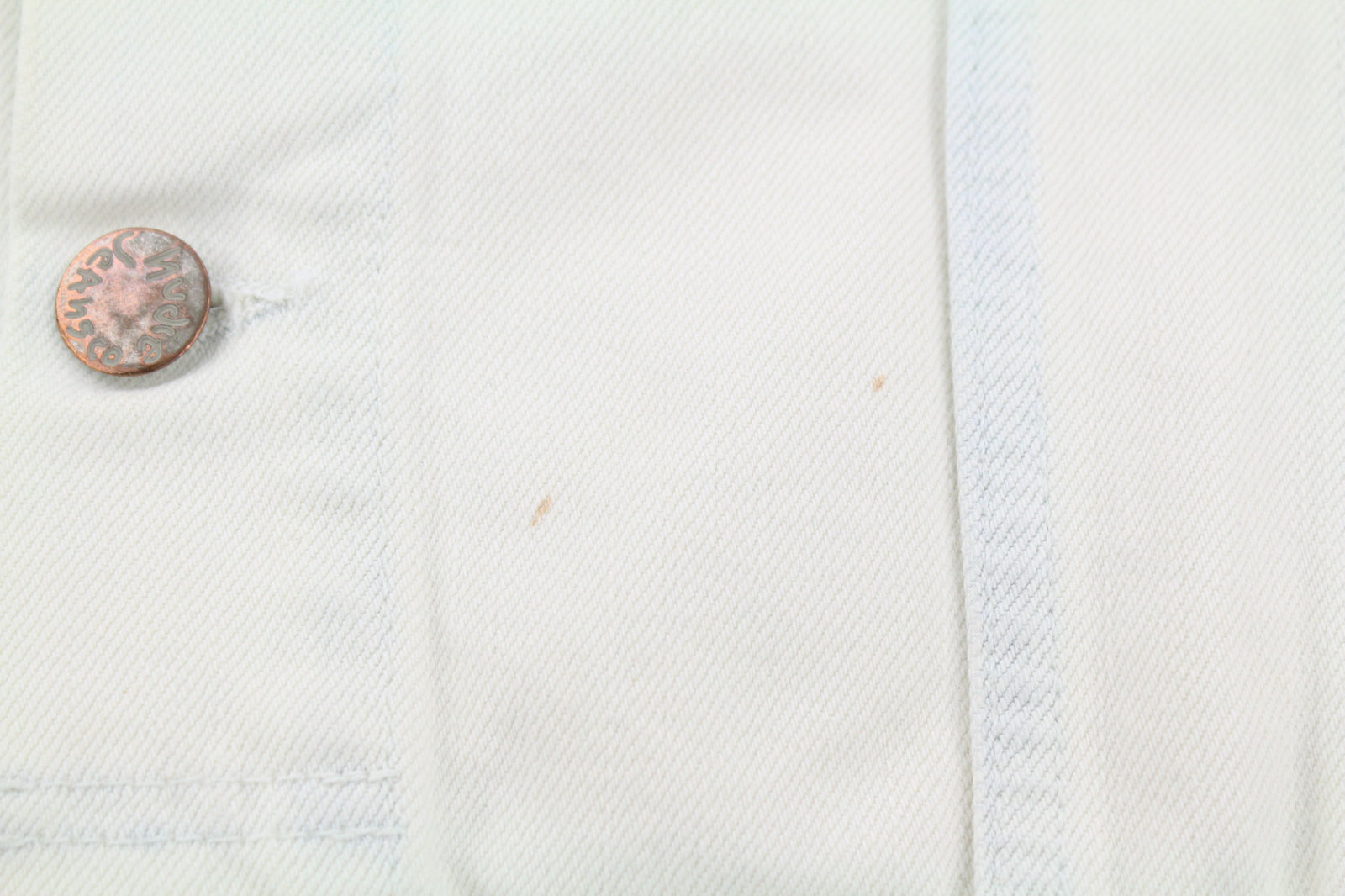 NUDIE JEANS Terry Men Jacket XL Extreme Bleach Pockets Buttons Spread Denim