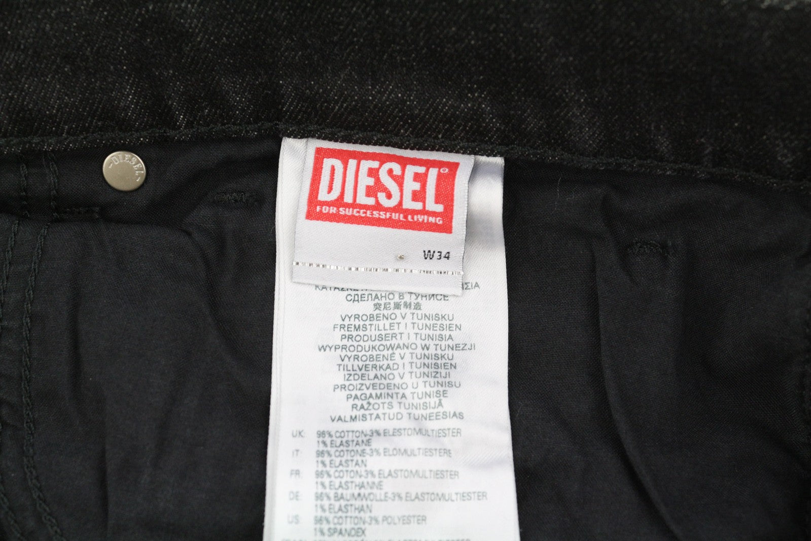 DIESEL 2005 D-Fining RS666 Mens Jeans W34/L32 Mid Waist Regular Tapered Leg