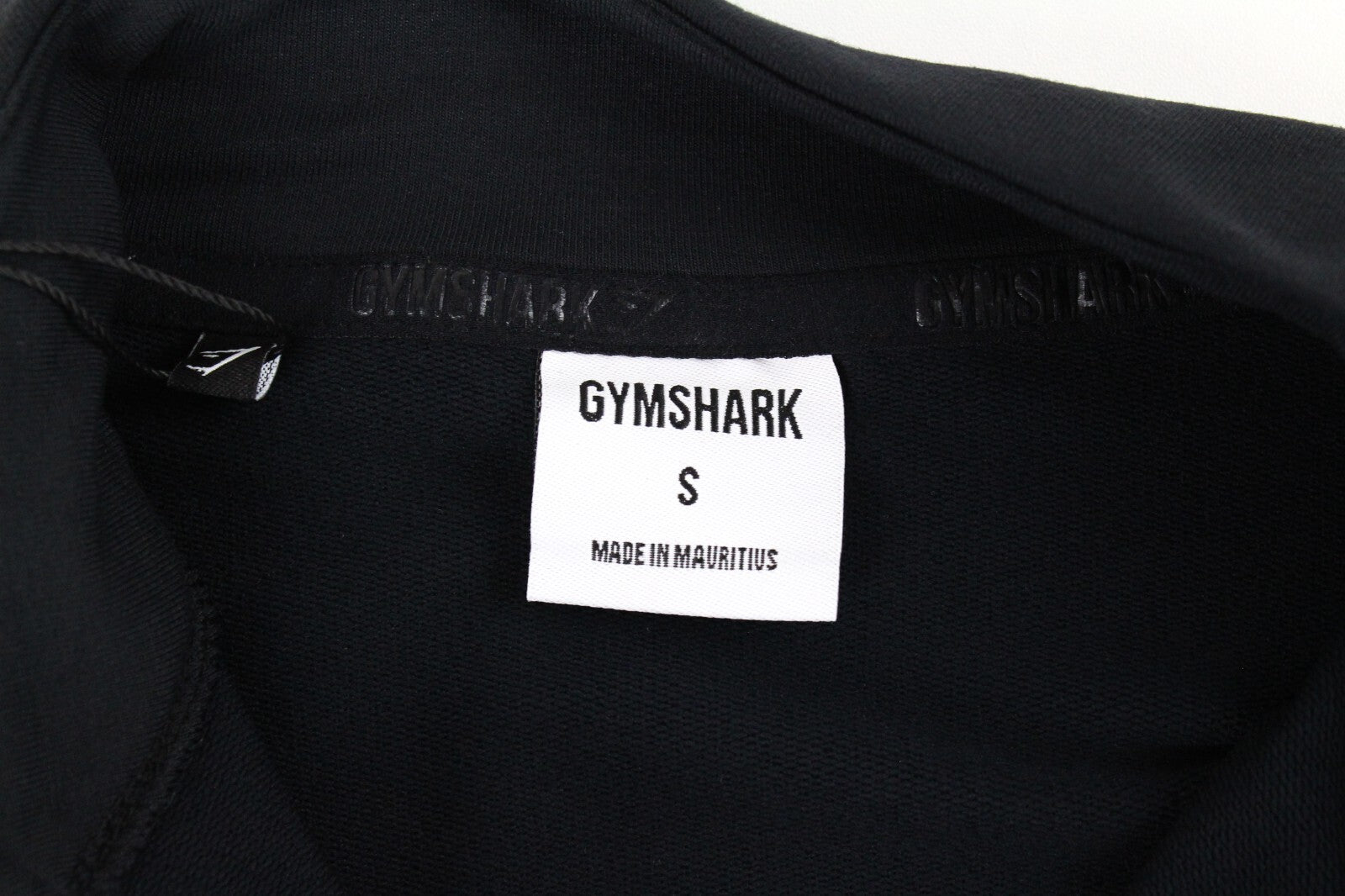 GYMSHARK Women Pipa Half-Zip Sweatshirt S Black Logo Cropped Activewear