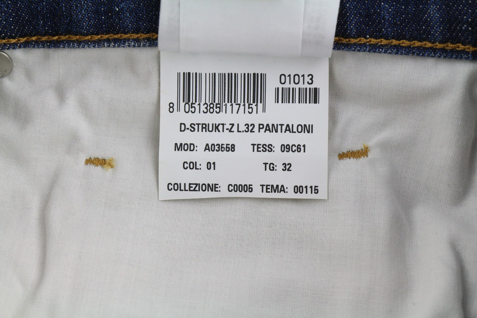 DIESEL D-Strukt-Z 09C61 Mens Jeans W32/L32 Slim Zip Fly Washed Blue RRP€250