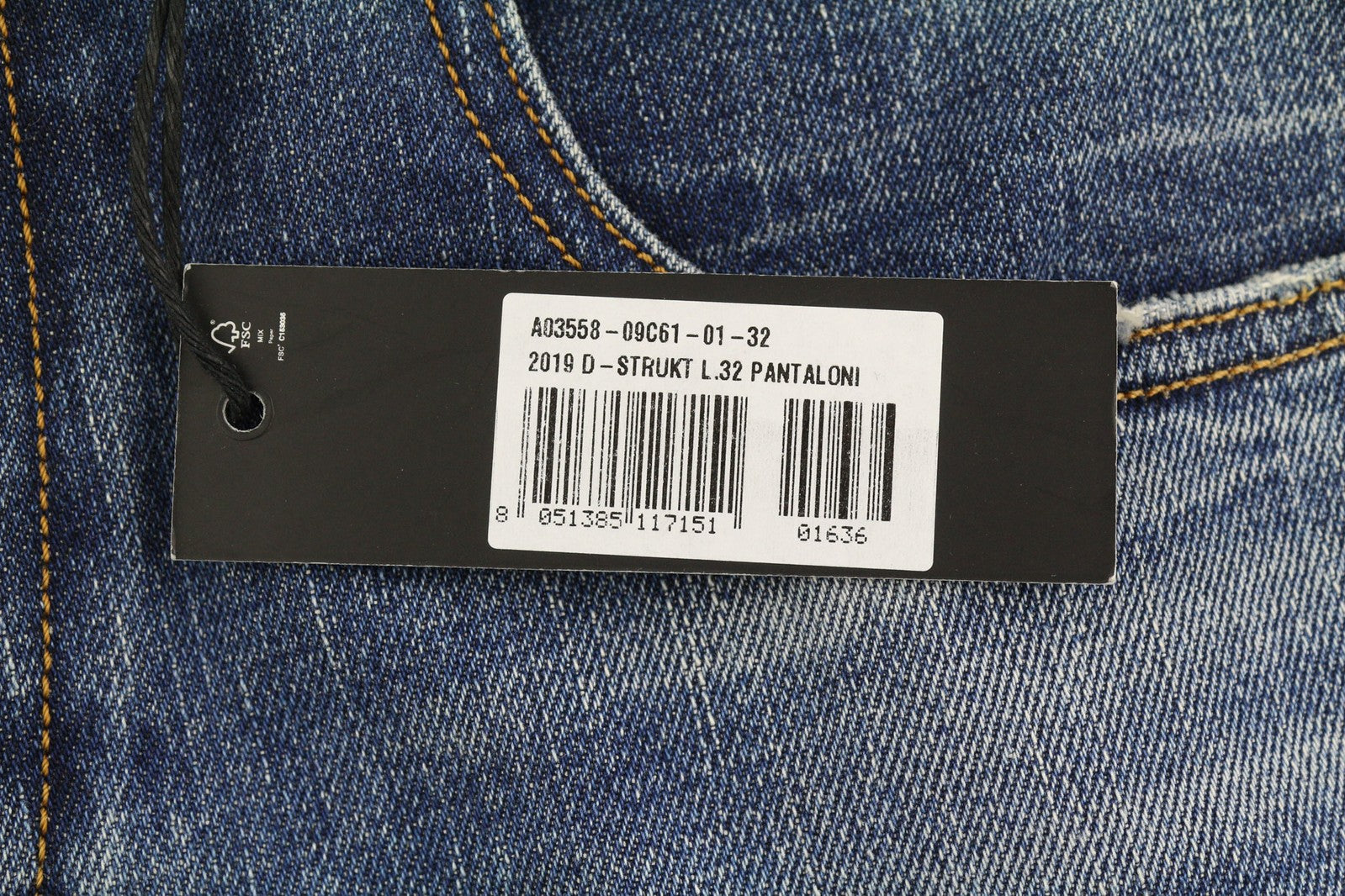 DIESEL D-Strukt-Z 09C61 Mens Jeans W32/L32 Slim Zip Fly Washed Blue RRP€250