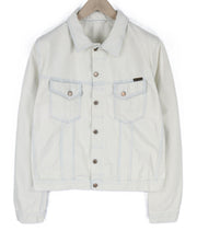 NUDIE JEANS Terry Men Jacket XL Extreme Bleach Light Button Spread Denim Logo