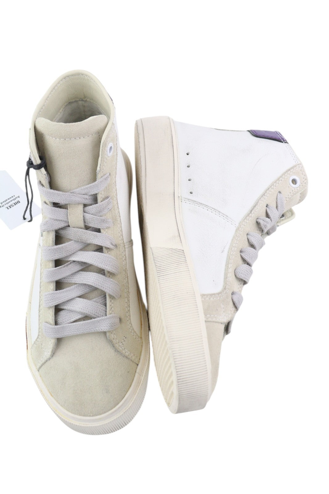 DIESEL S-Mydori ML W Women Sneakers EU36 White Leather Mid Top Lace Up RRP€220