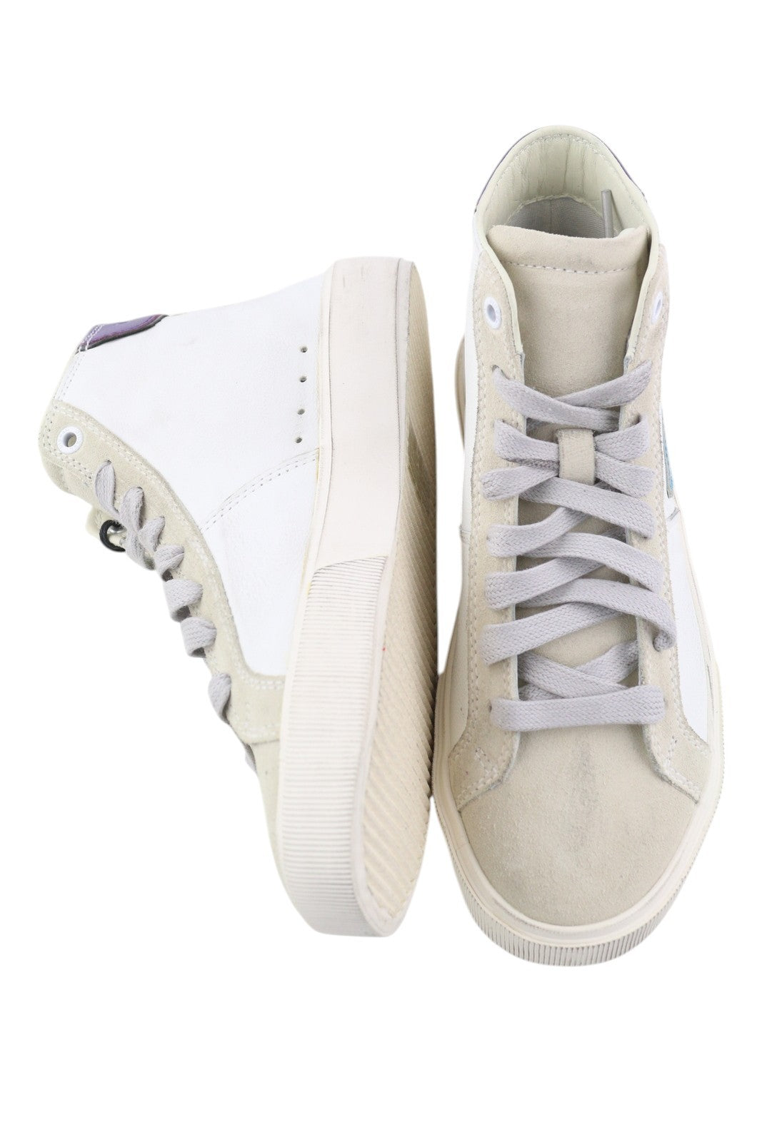 DIESEL S-Mydori ML W Women Sneakers EU36 White Leather Mid Top Lace Up RRP€220