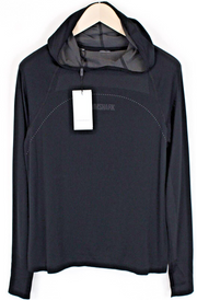 GYMSHARK Women Black Hoodie S Pullover Activewear Long Sleeve with Logo