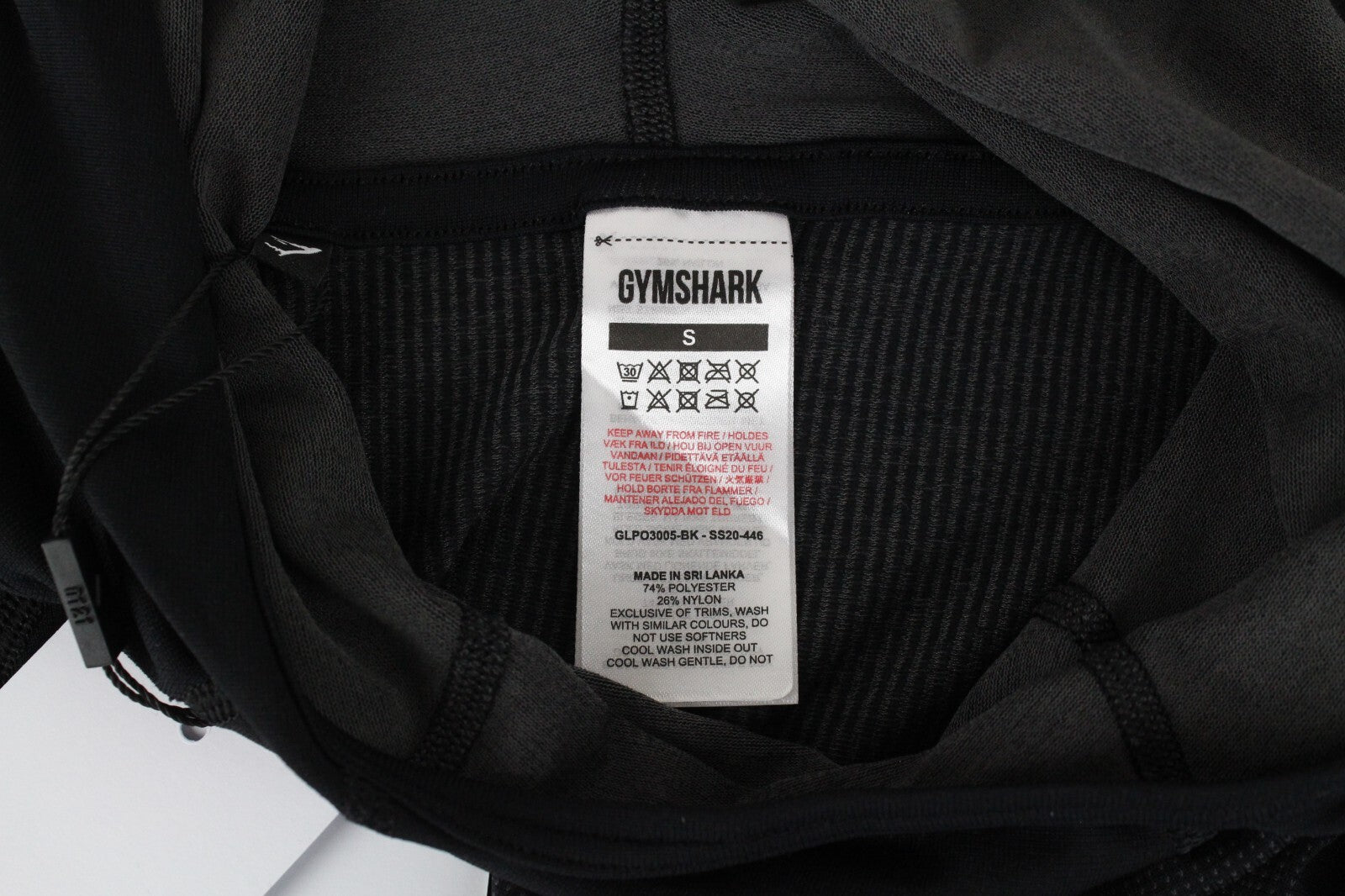 GYMSHARK Women Black Hoodie S Pullover Activewear Long Sleeve with Logo