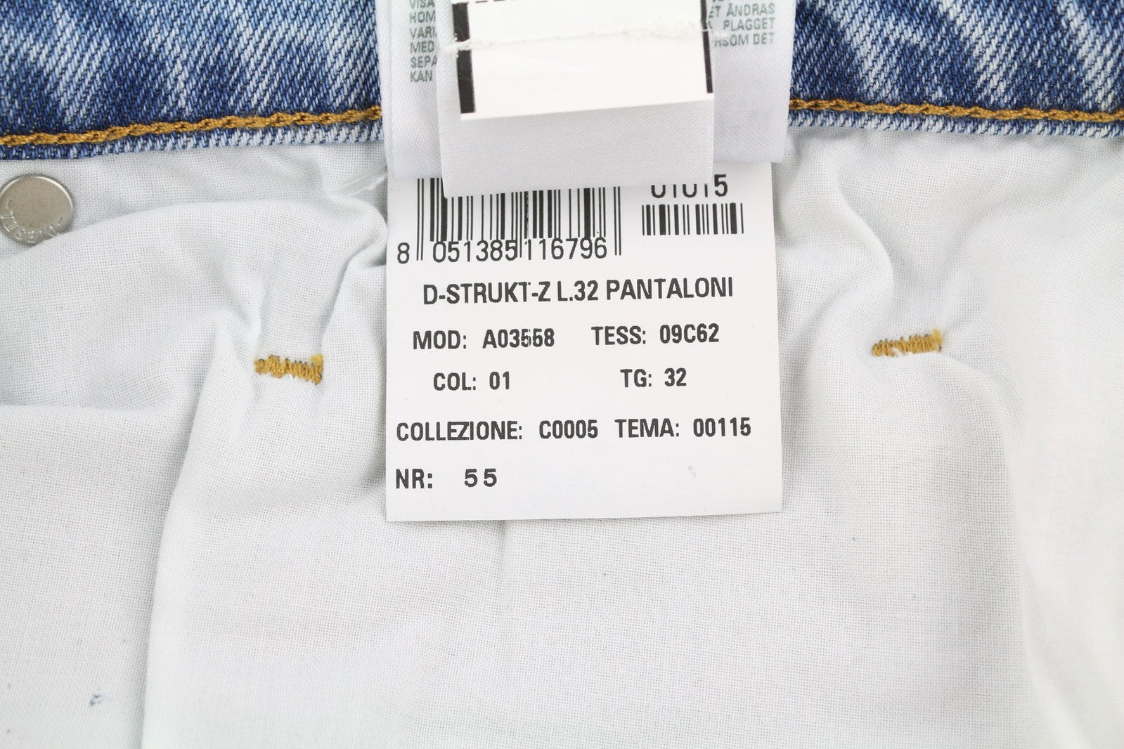 DIESEL D-Strukt-Z 09C62 Mens Jeans W32/L32 Slim Zip Fly Washed Blue RRP€195