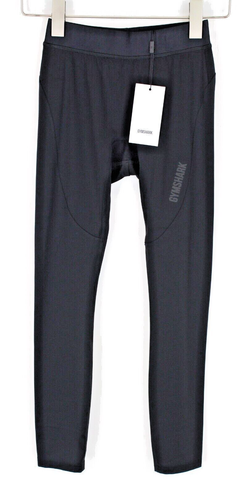 GYMSHARK Women Leggings S Black Logo Stretch High-Waist Sportswear