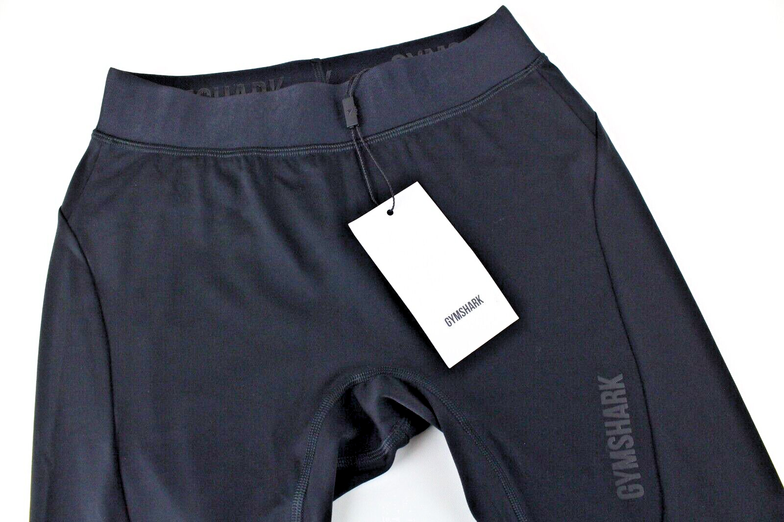 GYMSHARK Women Leggings S Black Logo Stretch High-Waist Sportswear