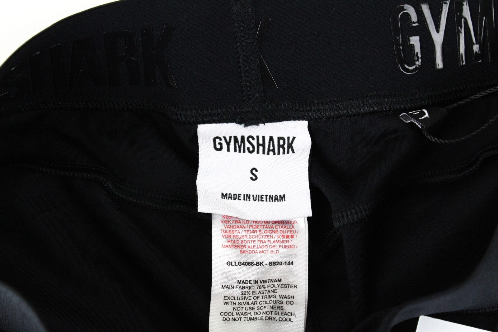 GYMSHARK Women Leggings S Black Logo Stretch High-Waist Sportswear